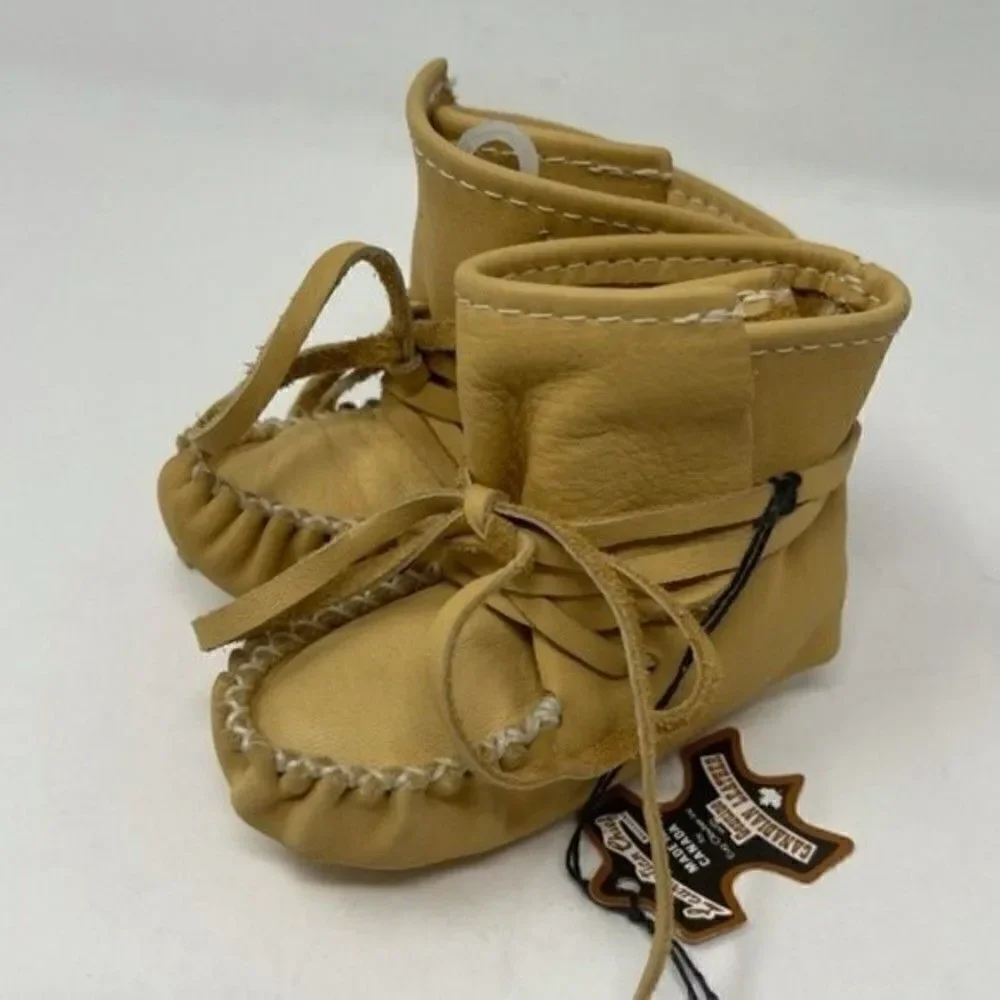 Laurentian chief moccasins C4 baby leather booties BoxH